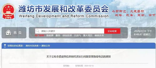 濰坊開通政策信息與經濟問題咨詢熱線，便捷服務助力發展